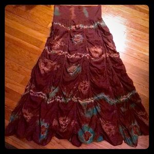 Boho inspired tie-dyed skirt; fully lined  🌟💥